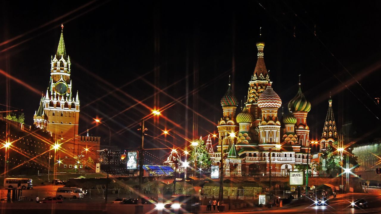 Hình nền Moscow (nga, quảng trường đỏ, ánh sáng, buổi tối)